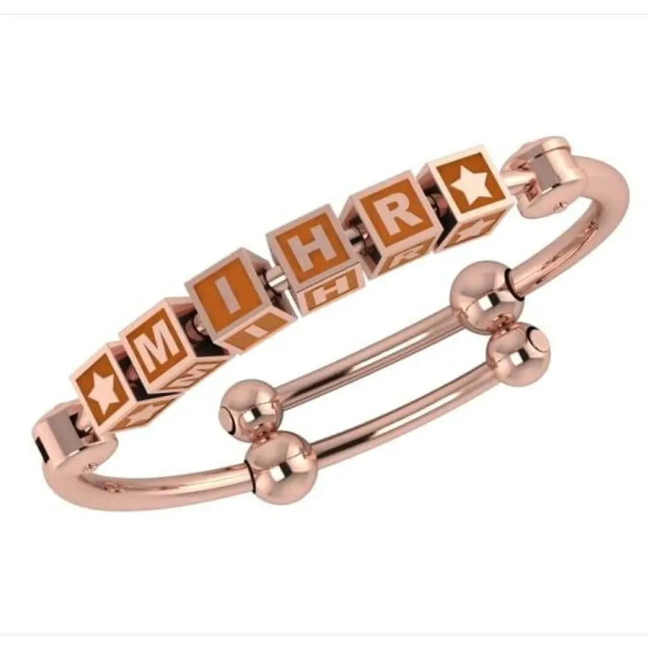 Baby Bangle Bracelet Square Personalised