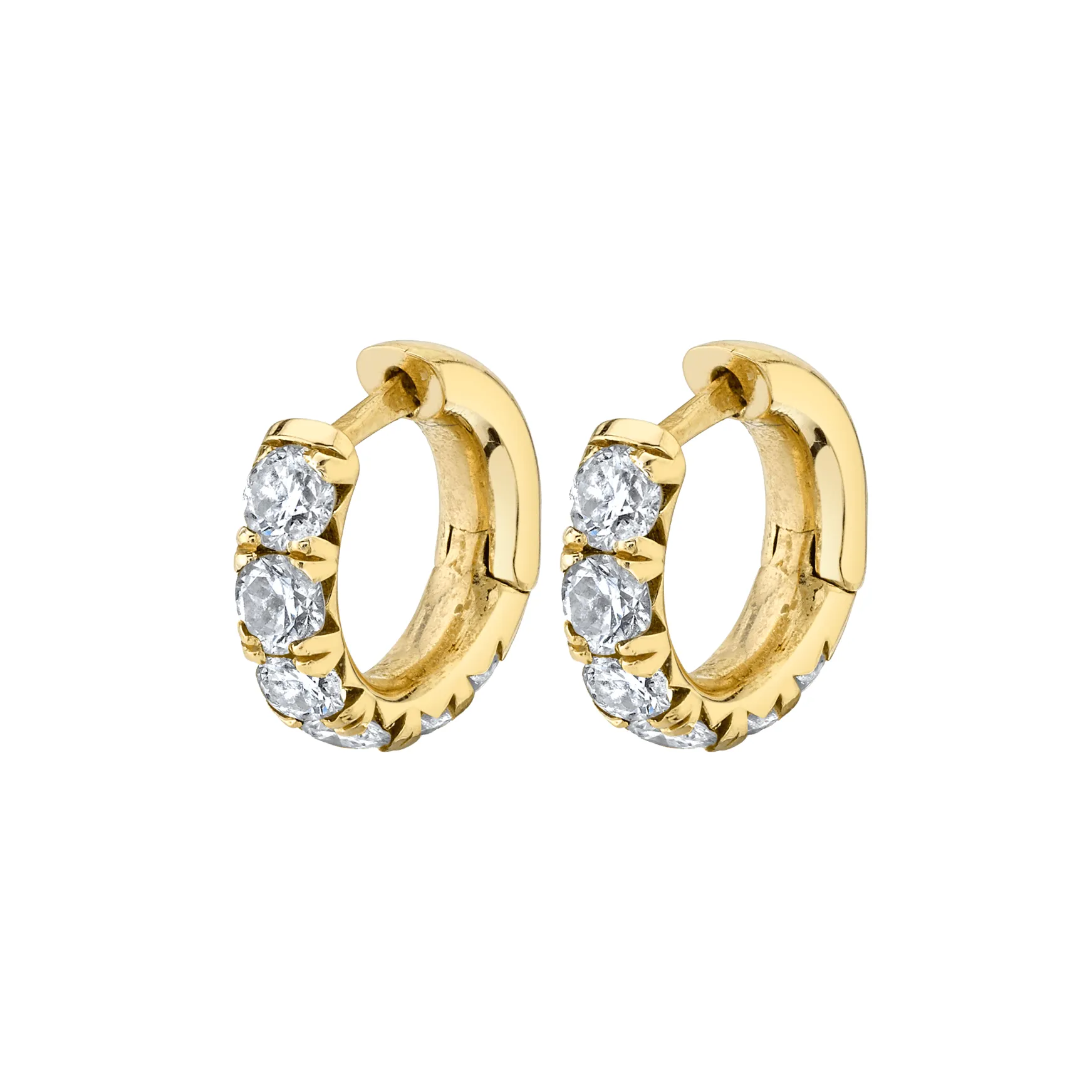 Baby French Pavé Diamond Hoops | Ready to Ship