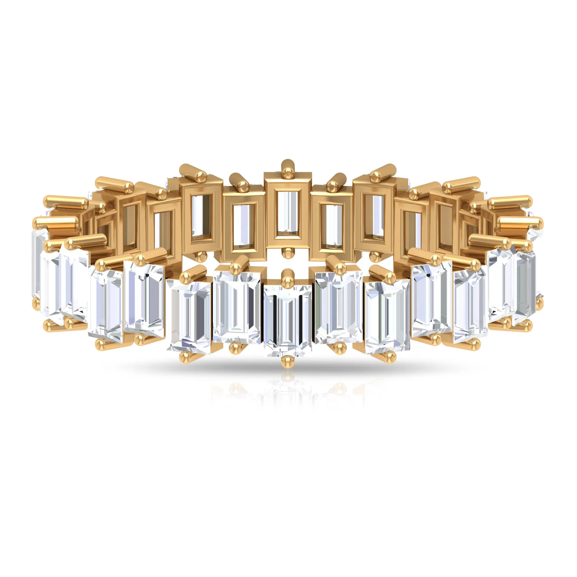 Baguette Shape Moissanite Uneven Full Eternity Ring