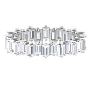 Baguette Shape Moissanite Uneven Full Eternity Ring