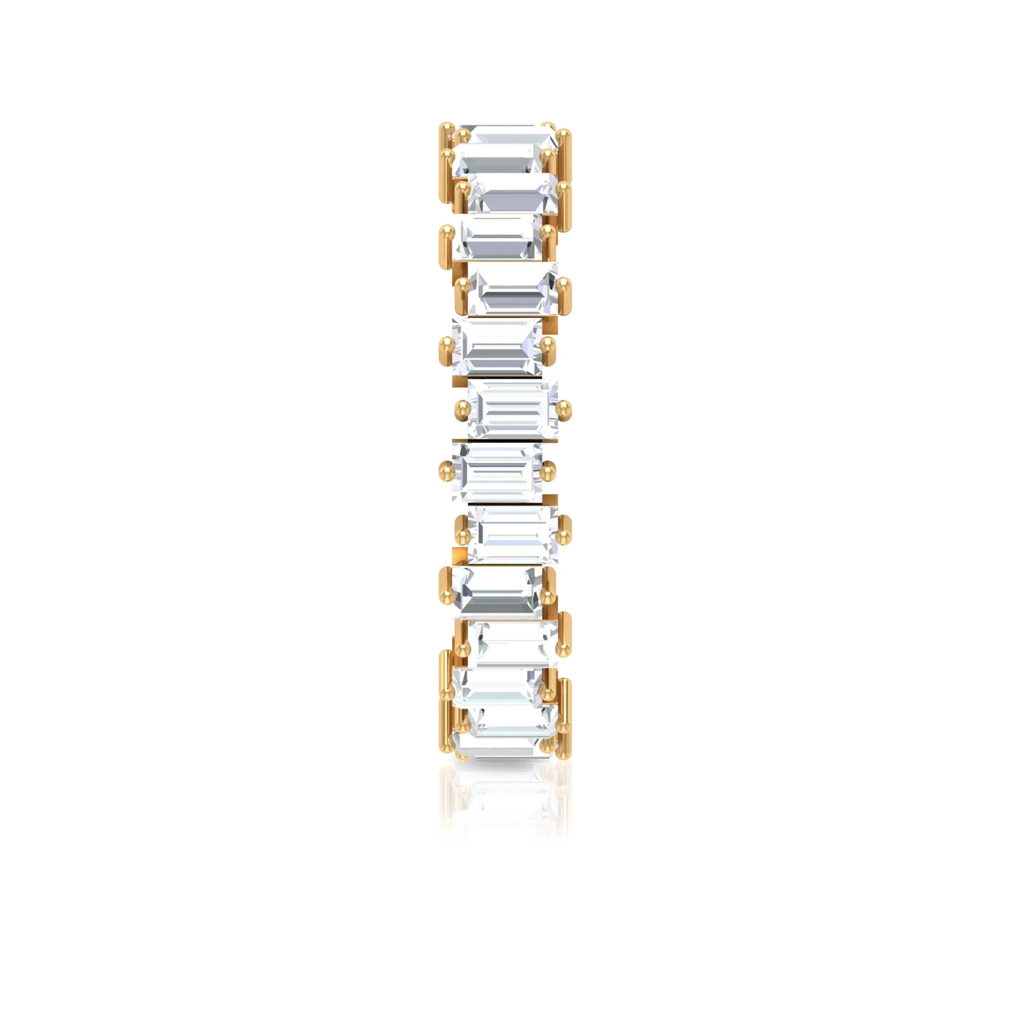 Baguette Shape Moissanite Uneven Full Eternity Ring