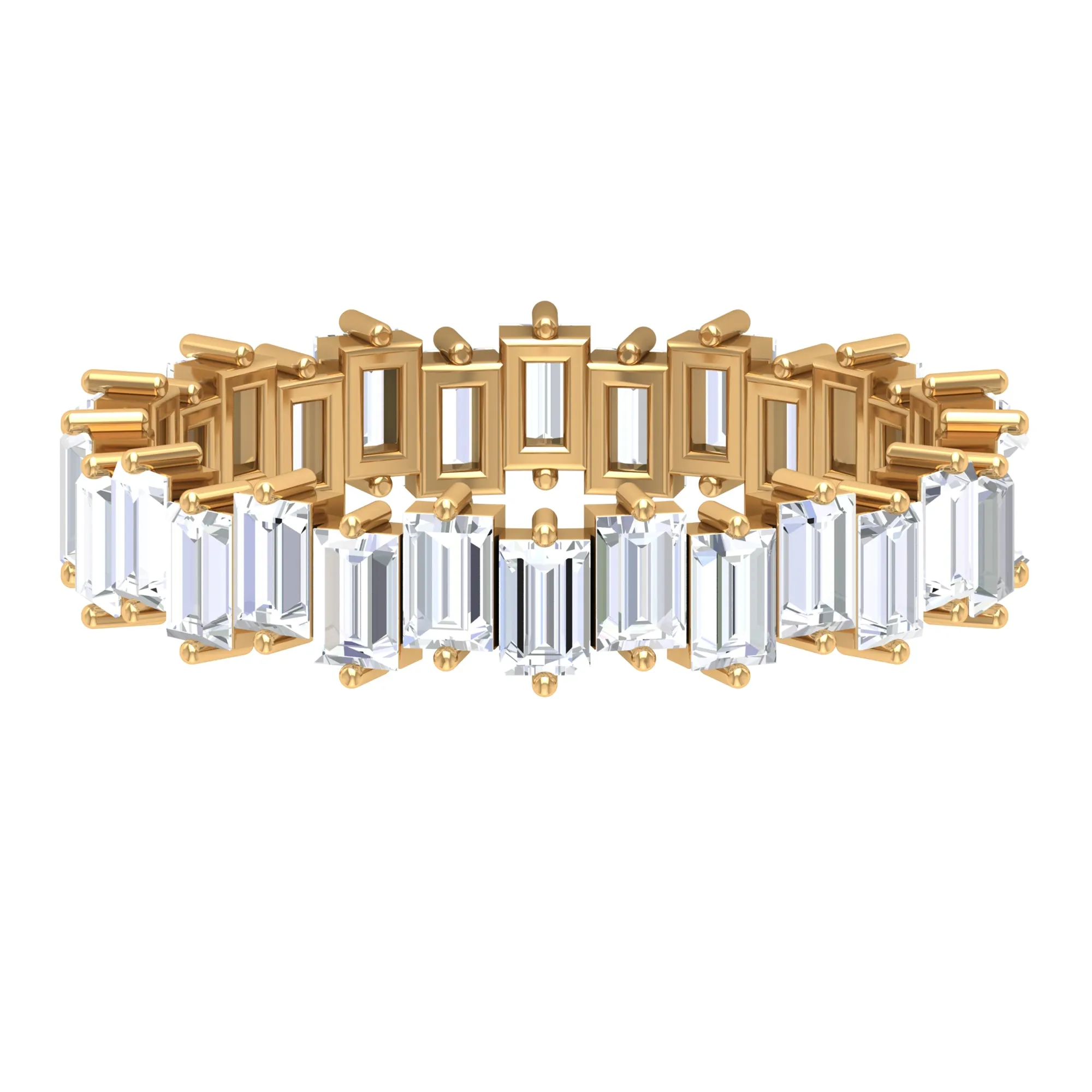 Baguette Shape Moissanite Uneven Full Eternity Ring