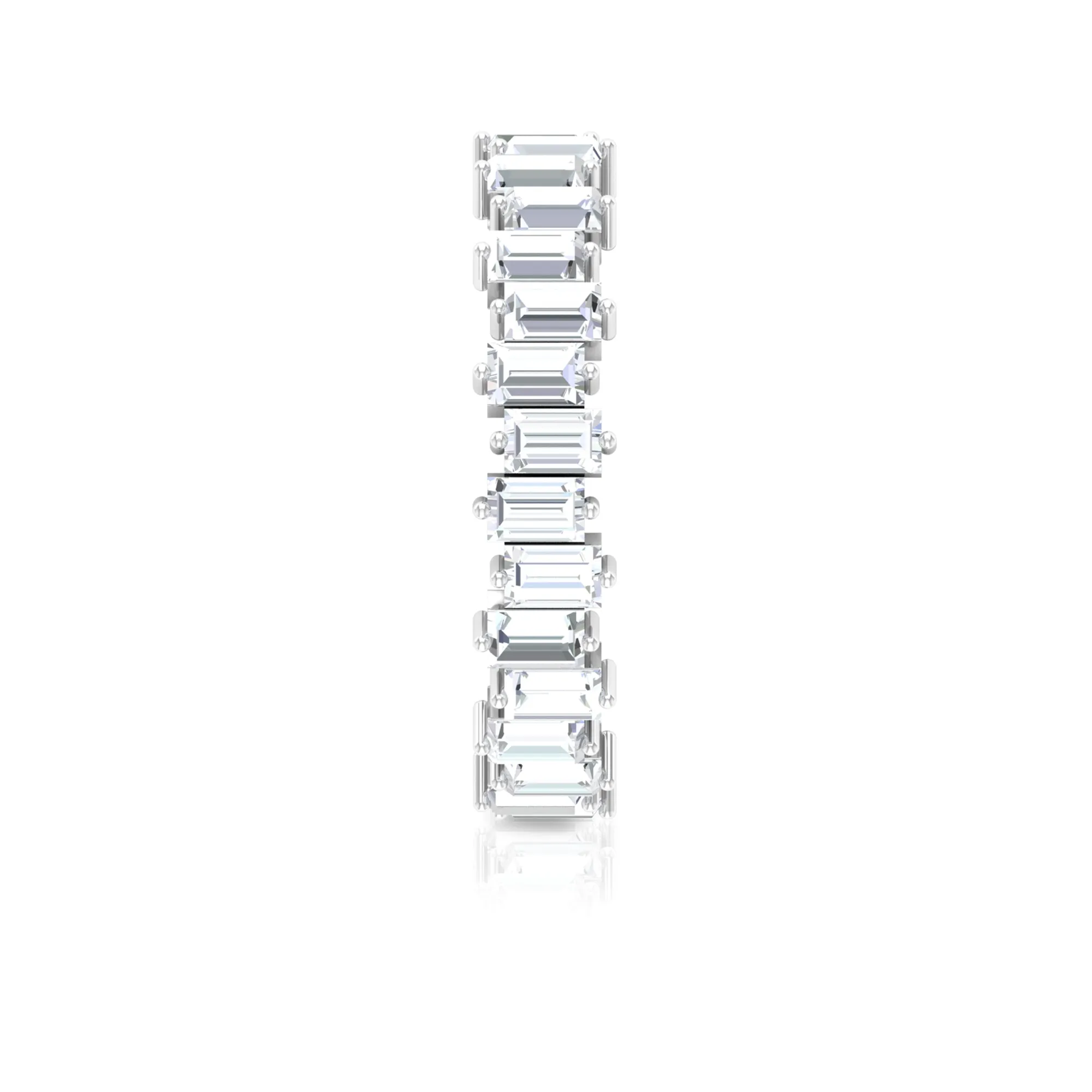 Baguette Shape Moissanite Uneven Full Eternity Ring