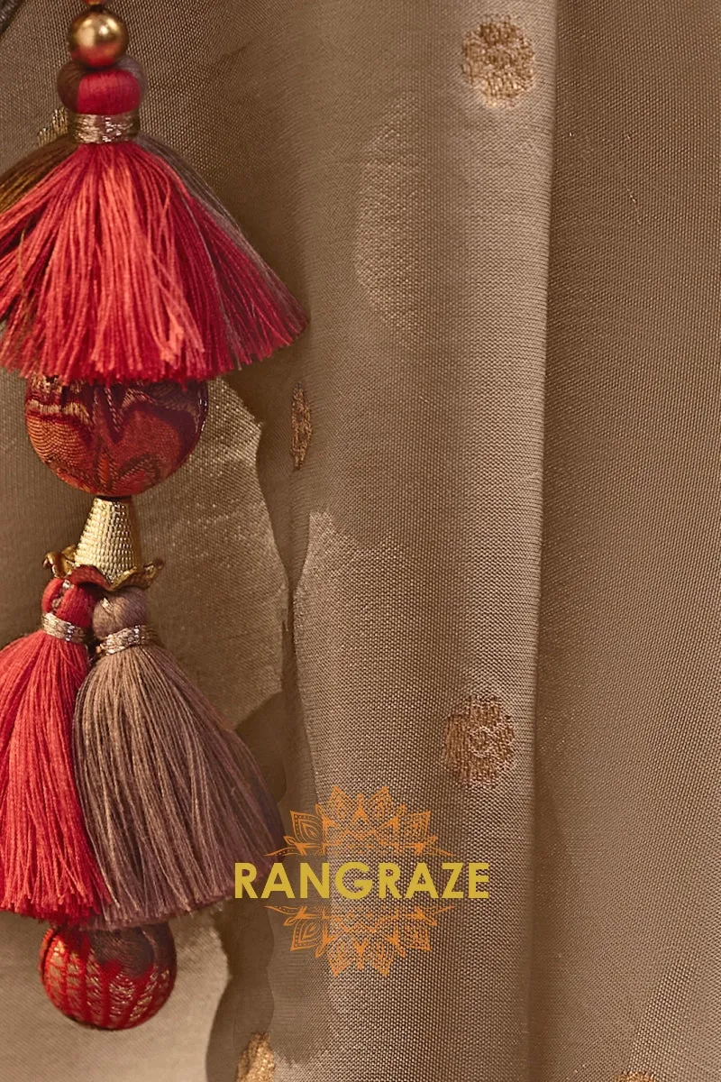 Banarasi Splendor Crepe Dola Silk Saree with Designer Fancy Blouse