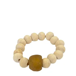 Beaded Napkin Rings Cream And Brown