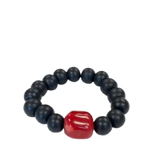 Beaded Napkin Rings Red And Charcoal