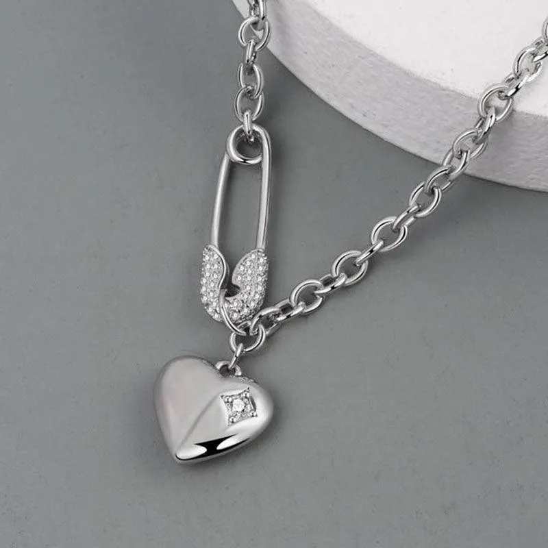 Best Gift ideas - Elegant Charm Vintage LOVE Heart AAA Zircon Sweater Necklace