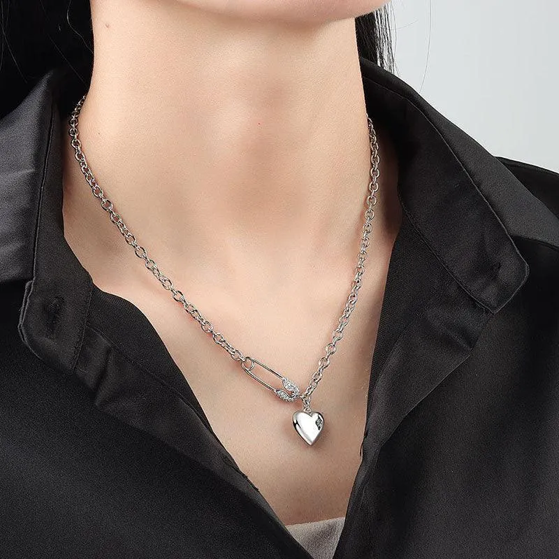 Best Gift ideas - Elegant Charm Vintage LOVE Heart AAA Zircon Sweater Necklace