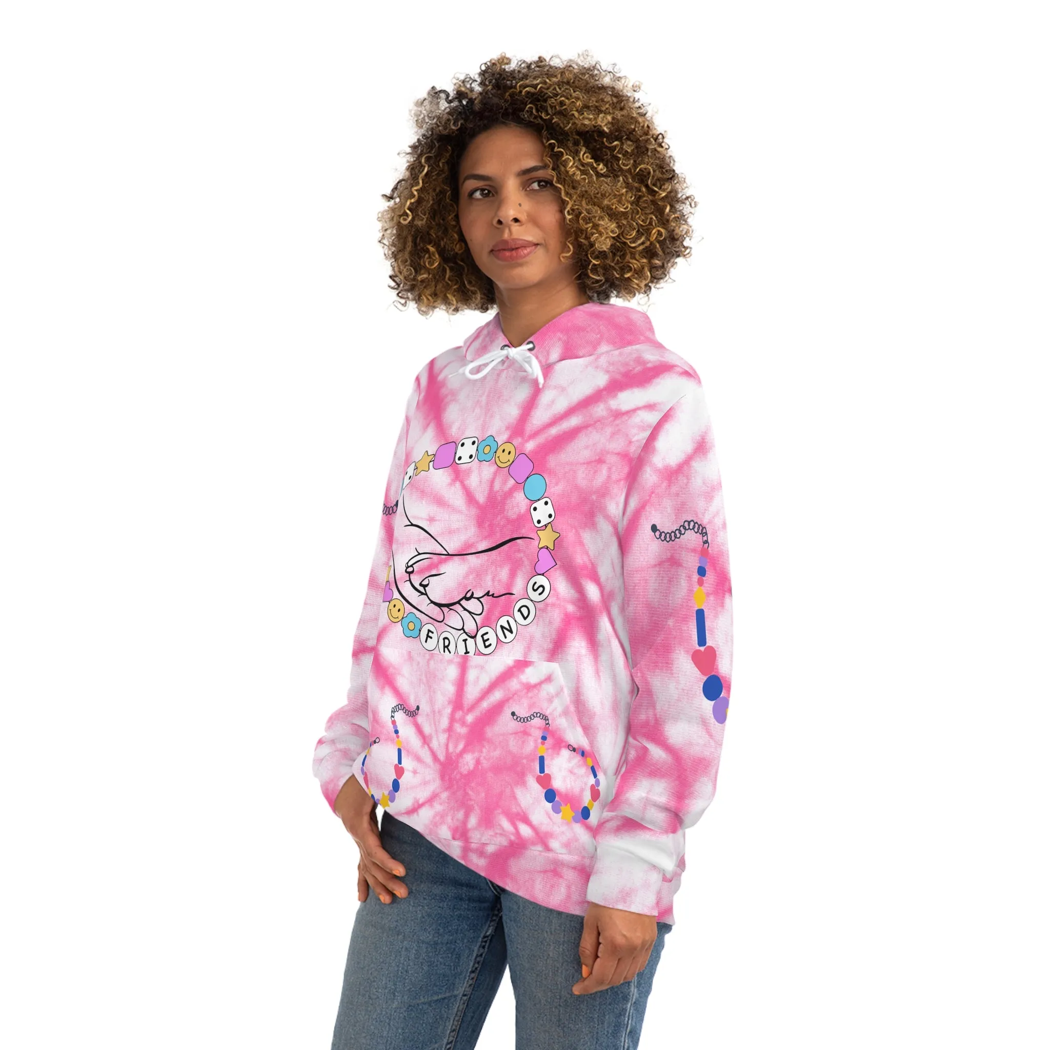 Bestie Bracelets & Tie Dye Paired Paws Pullovers Human Hoodie