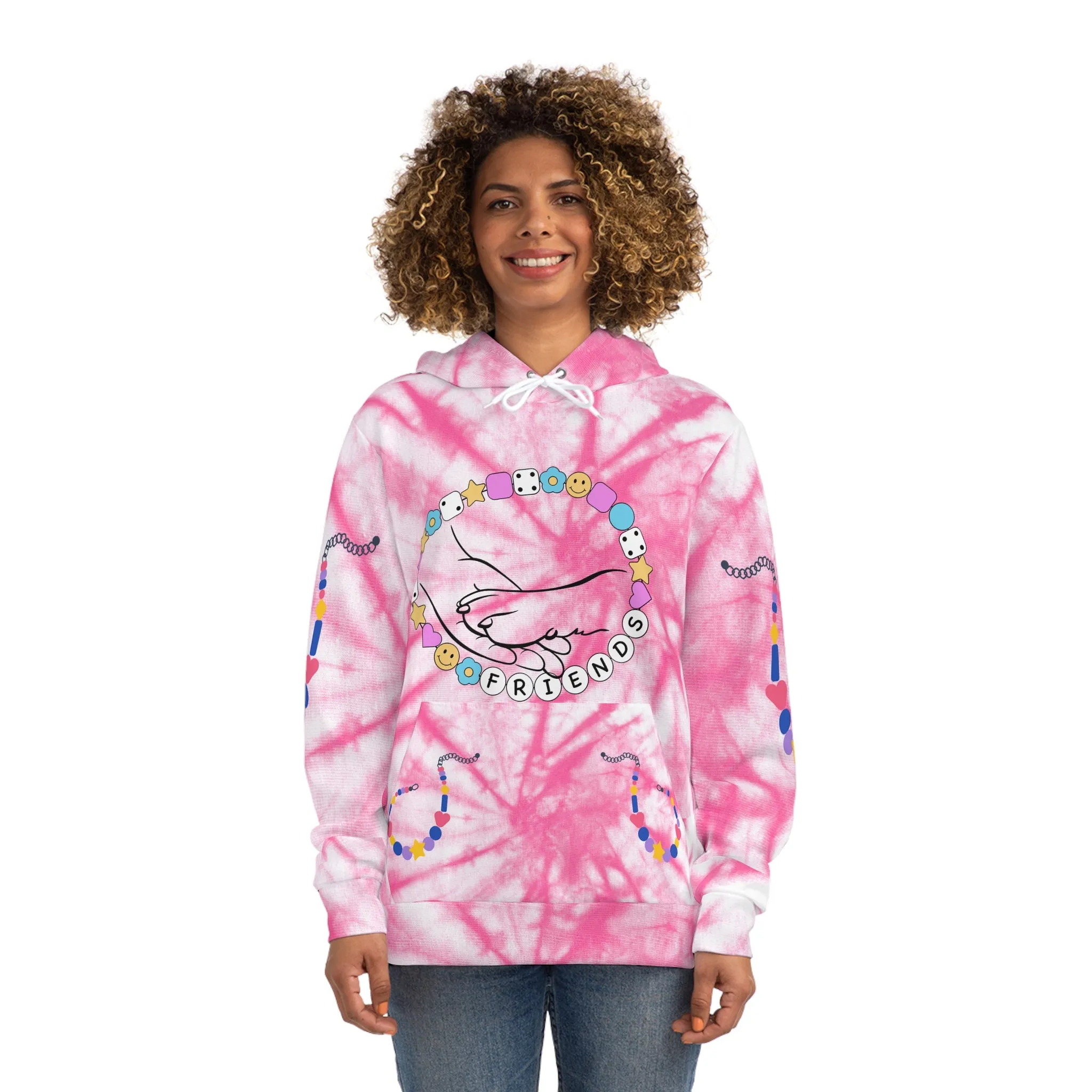 Bestie Bracelets & Tie Dye Paired Paws Pullovers Human Hoodie