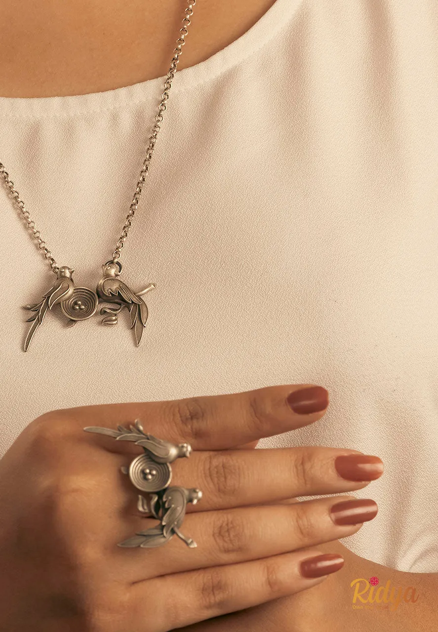 Birds In A Nest Contemporary Ring