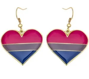 Bisexual Heart Earrings