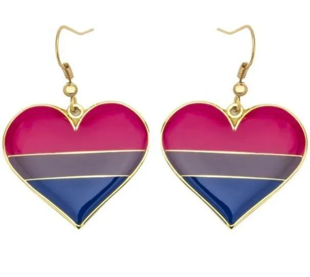 Bisexual Heart Earrings