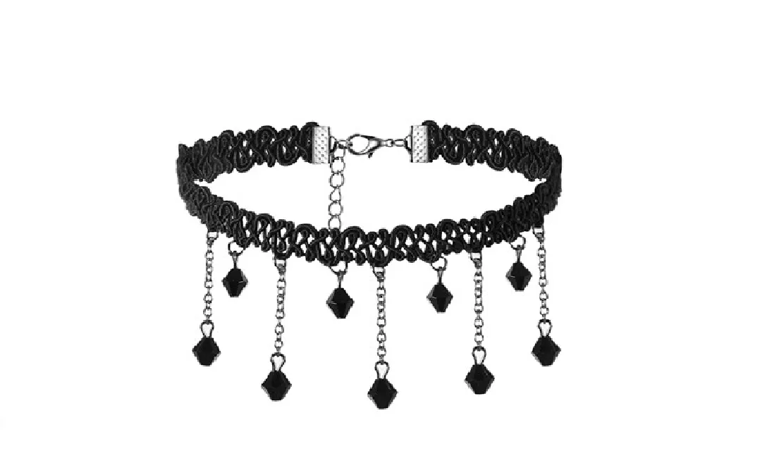 Black Lace Velvet Choker Necklace For Women
