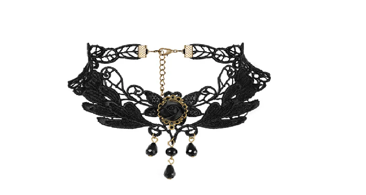 Black Lace Velvet Choker Necklace For Women