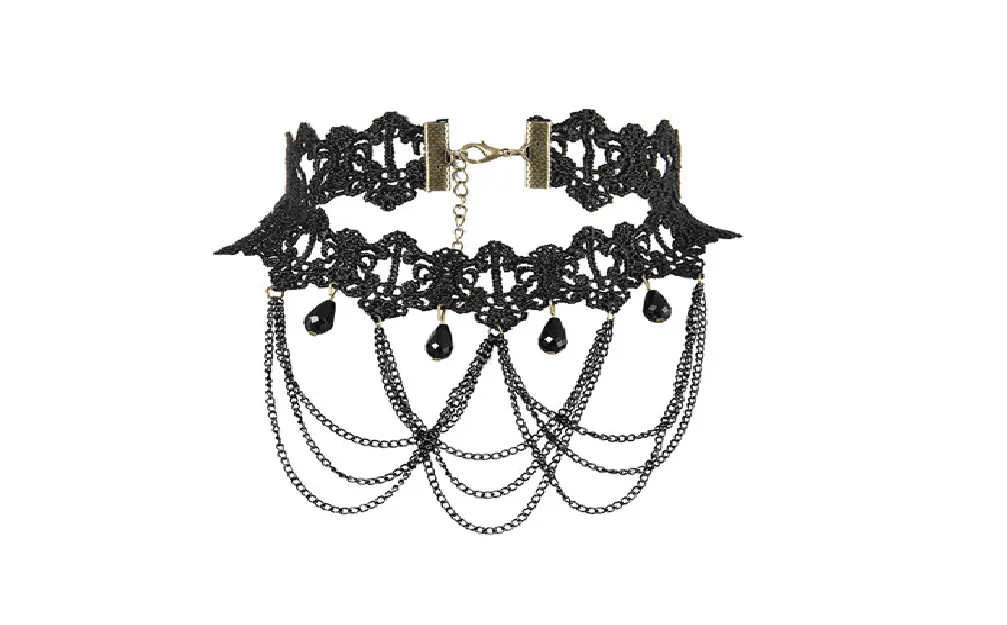 Black Lace Velvet Choker Necklace For Women