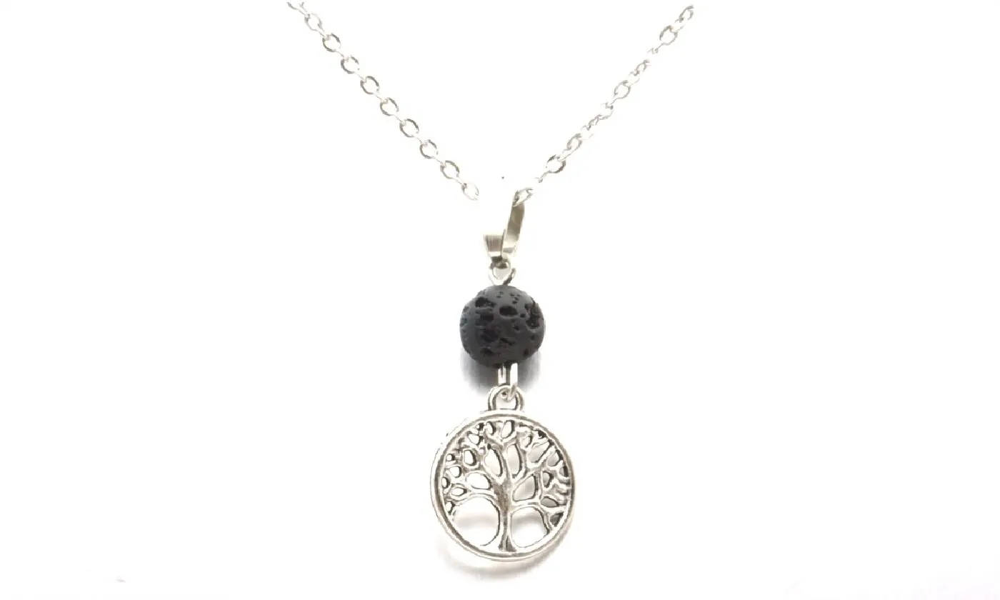 Black Lava Stone Aroma Essential Oil Diffuser Necklace