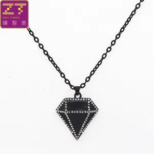 Black Simulate Shapes Crystal Pendants Necklace for Women