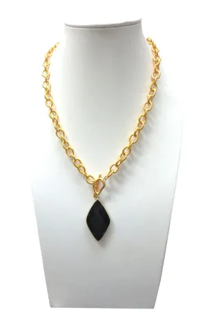 Blk Diamond Toggle Necklace