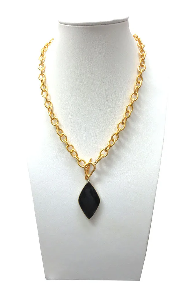 Blk Diamond Toggle Necklace
