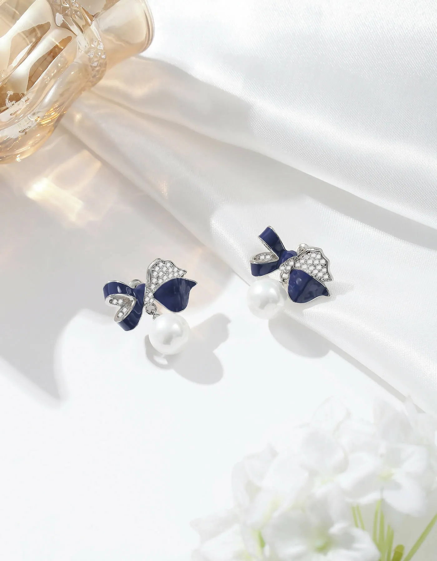 Blue Enamel Butterfly Earrings
