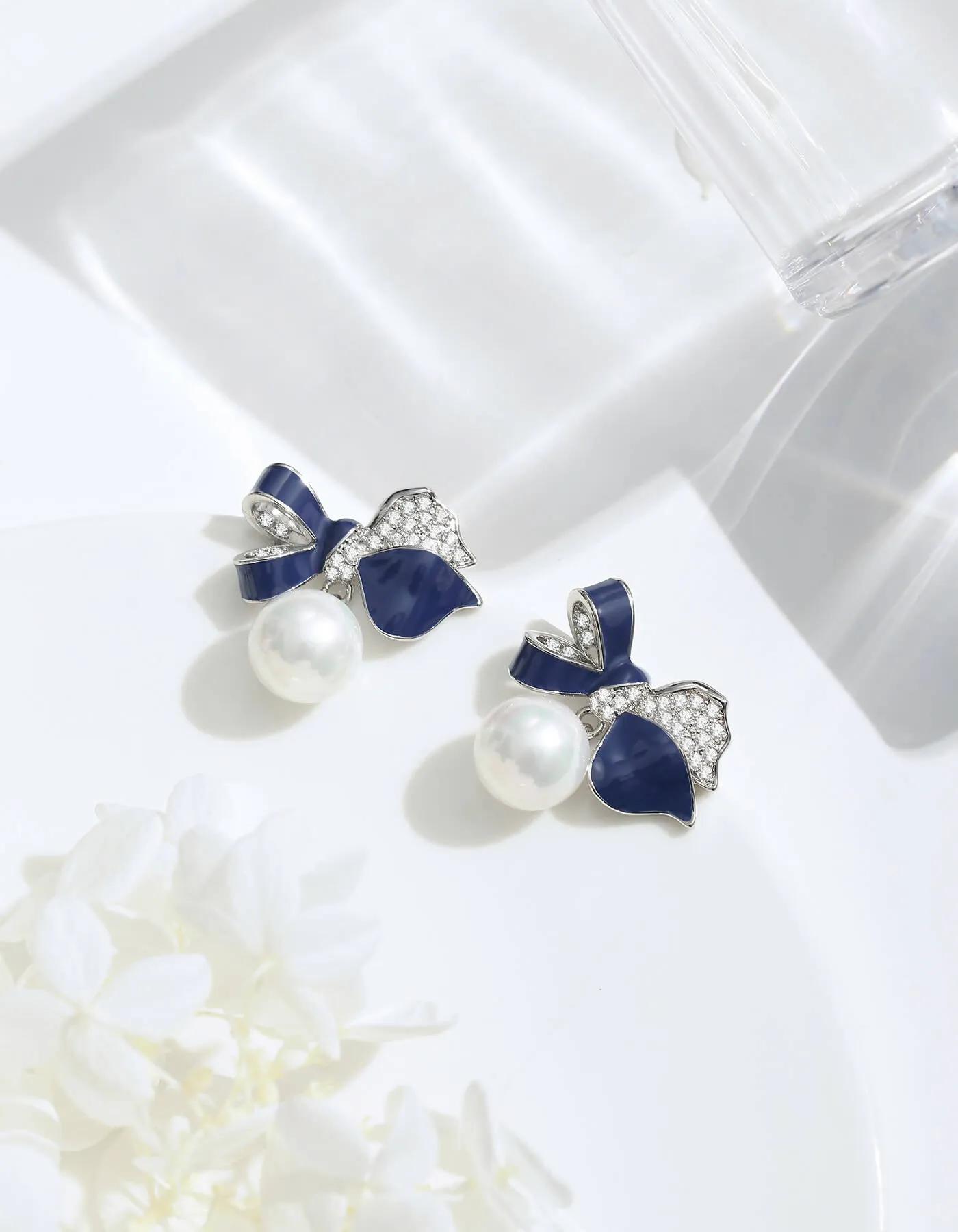 Blue Enamel Butterfly Earrings