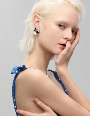 Blue Enamel Butterfly Earrings