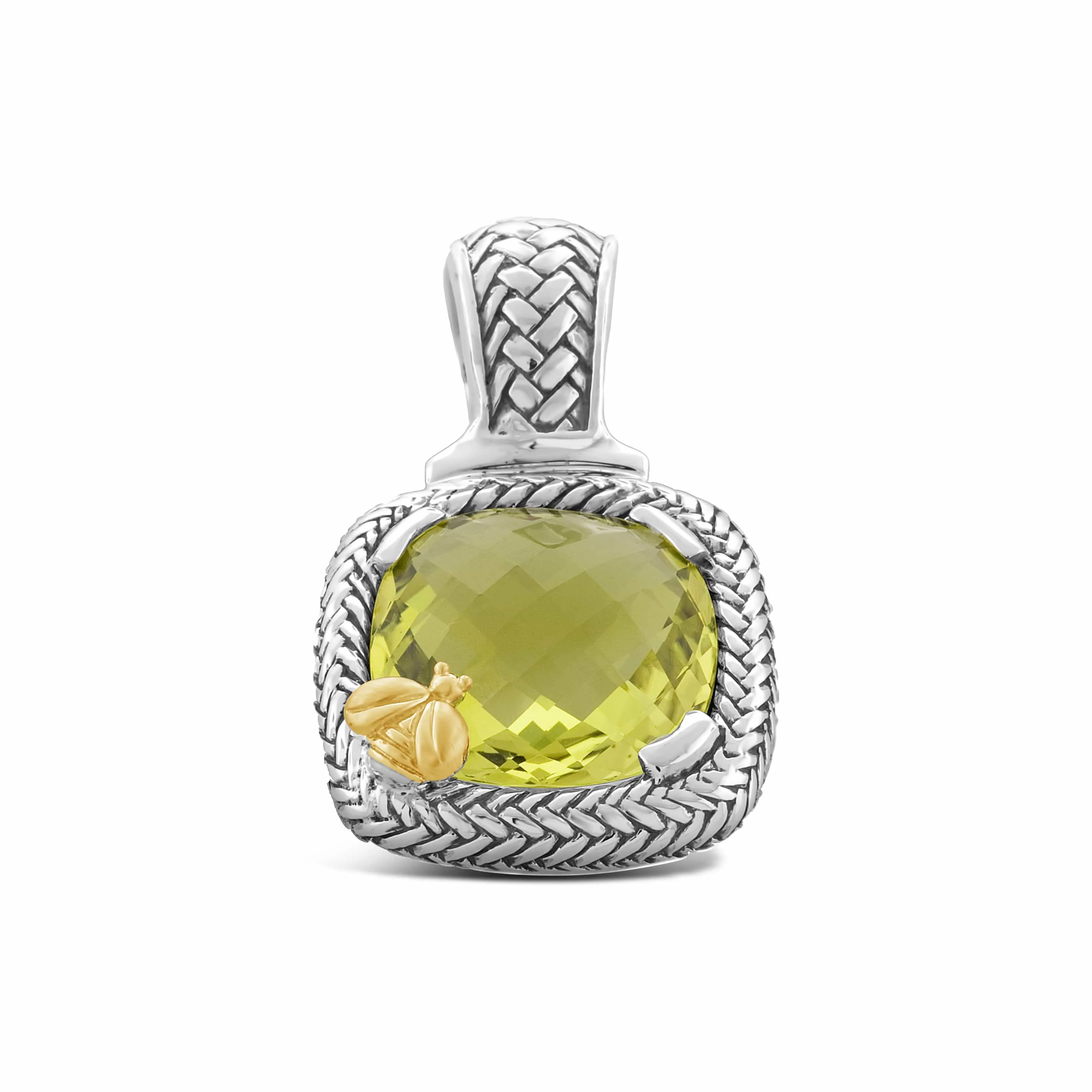 Blue Topaz Pendant | Gold Bee Trenza Sterling Silver Blue Topaz Pendant