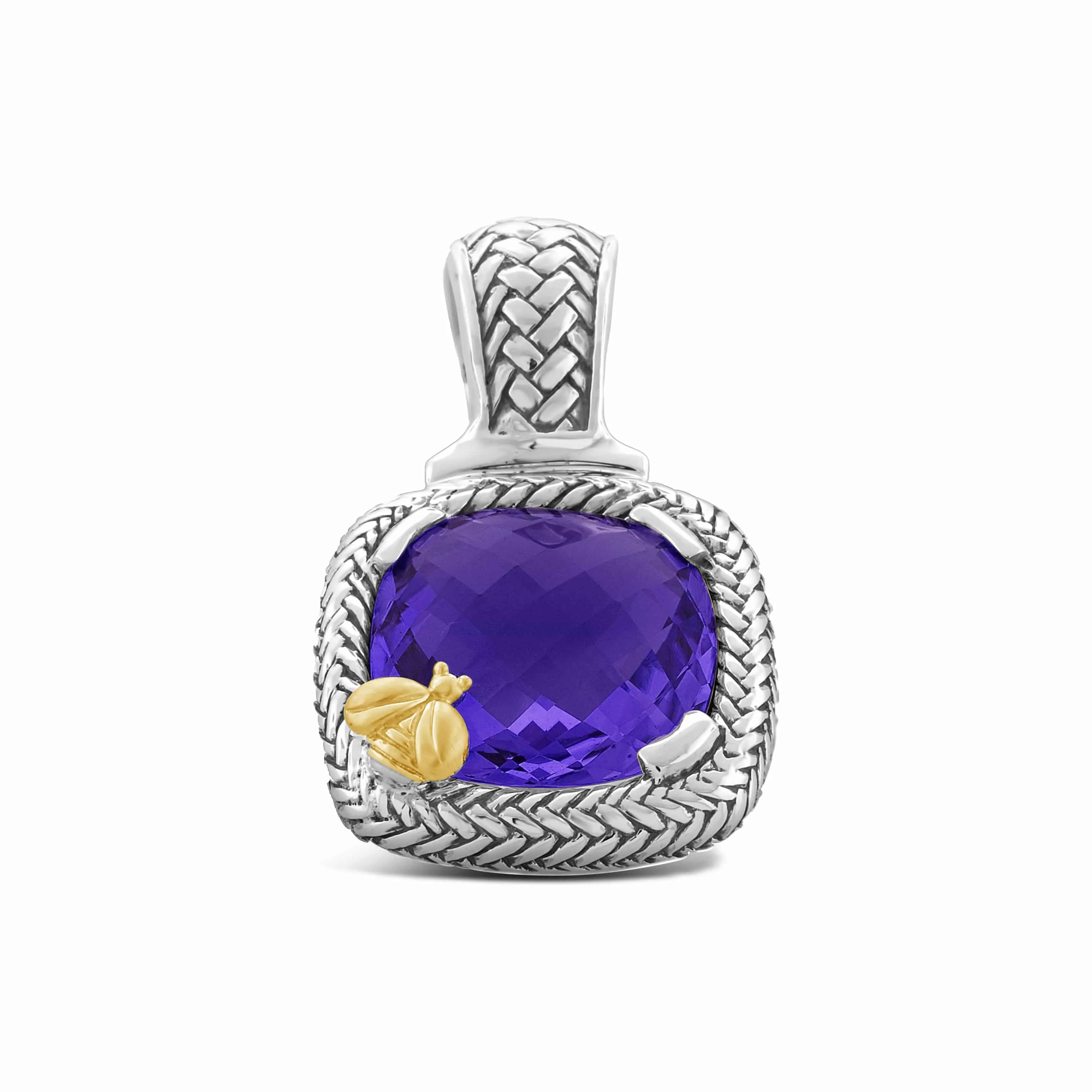 Blue Topaz Pendant | Gold Bee Trenza Sterling Silver Blue Topaz Pendant