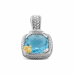 Blue Topaz Pendant | Gold Bee Trenza Sterling Silver Blue Topaz Pendant