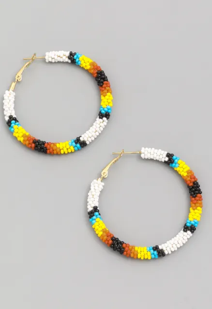 Bold Beaded Hoops