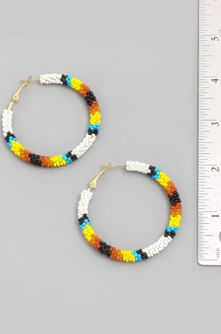 Bold Beaded Hoops