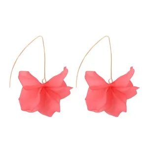 Bold Coral Floral Earrings