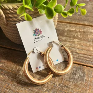 Bold Hoop Earrings - Rose Gold