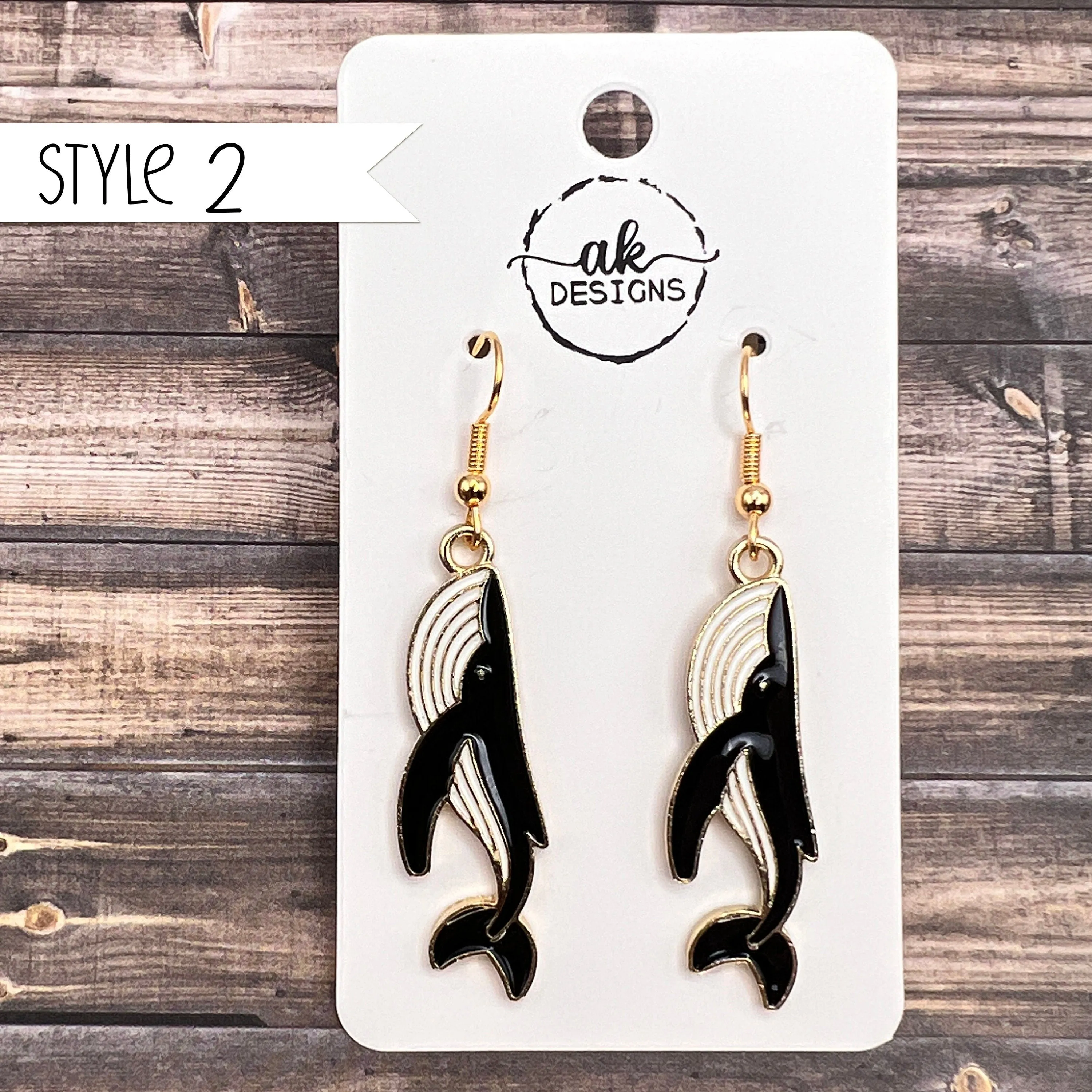 Bold Humpback Orca Whale Earrings