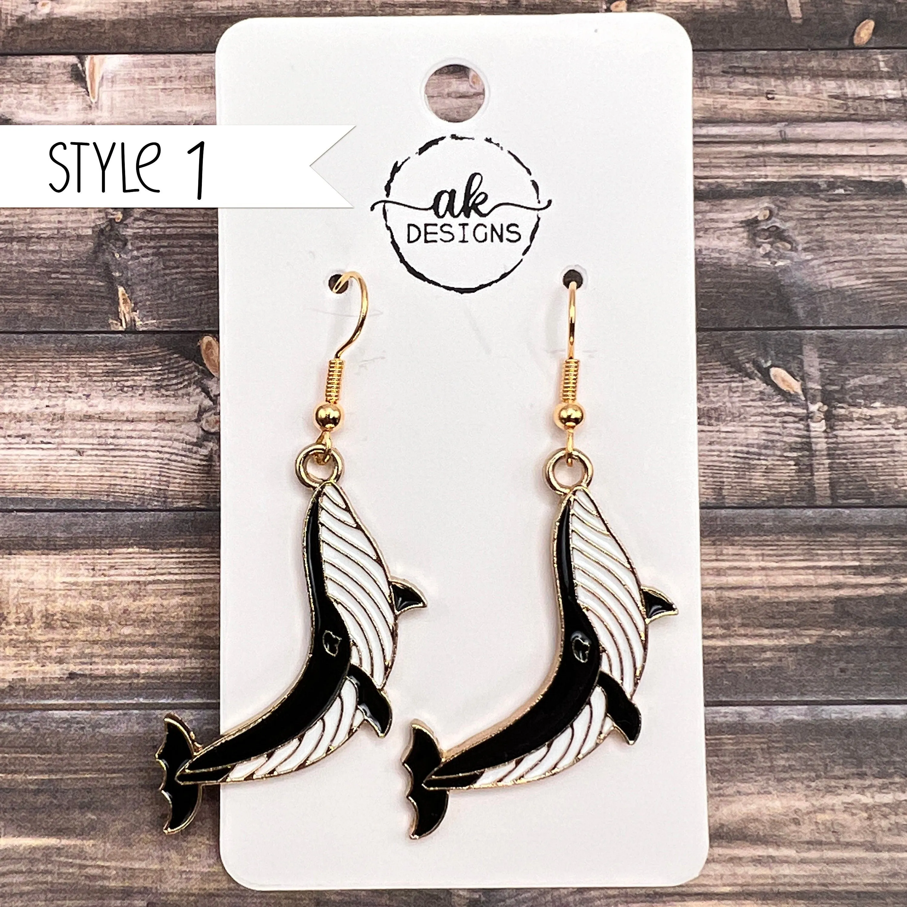 Bold Humpback Orca Whale Earrings