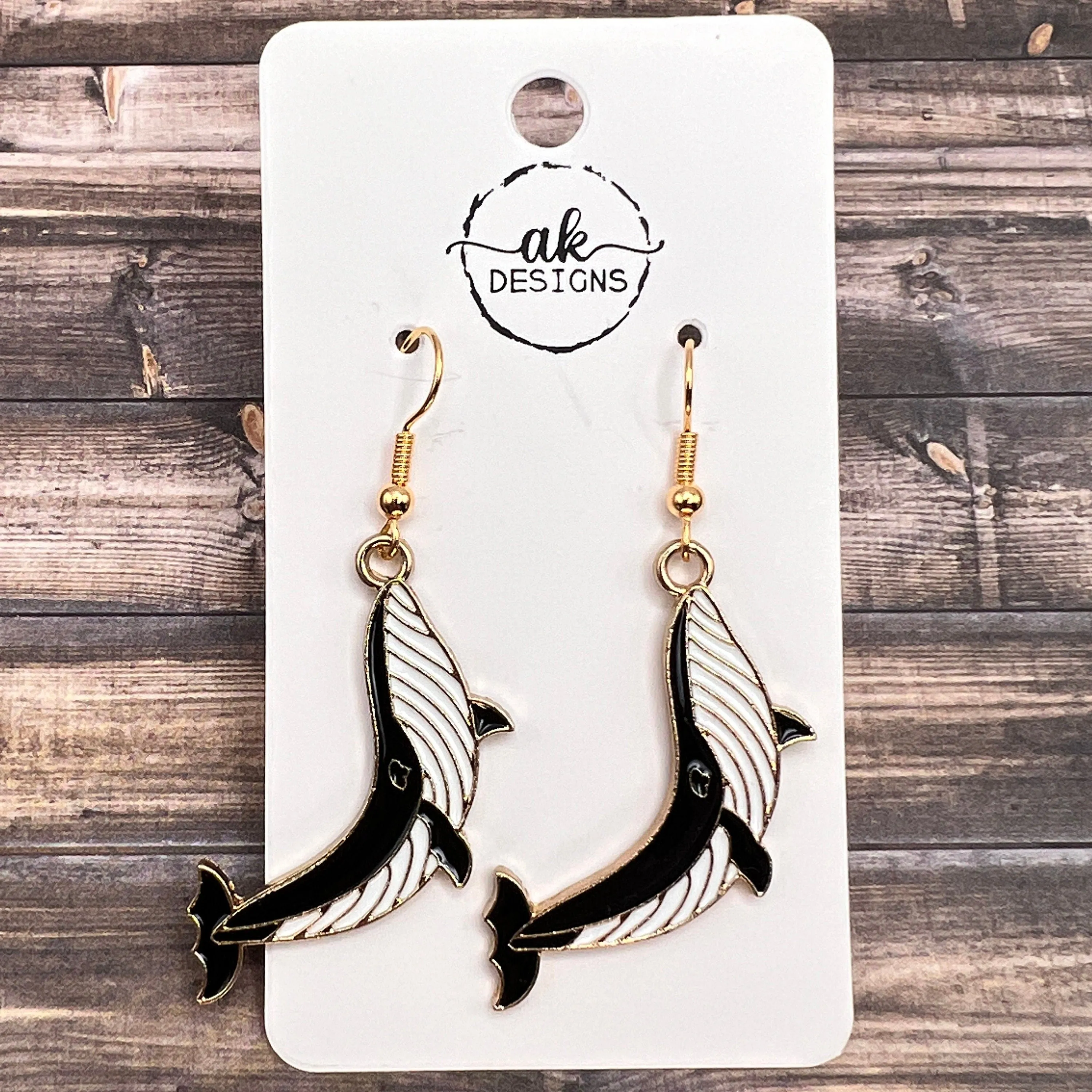 Bold Humpback Orca Whale Earrings