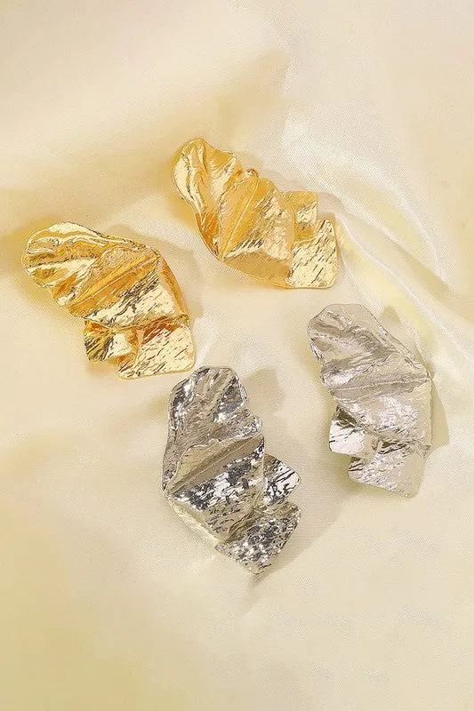 Bold Look Hammered Earrings