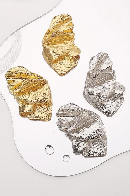 Bold Look Hammered Earrings