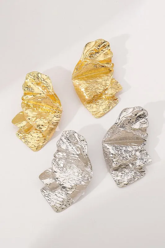 Bold Look Hammered Earrings