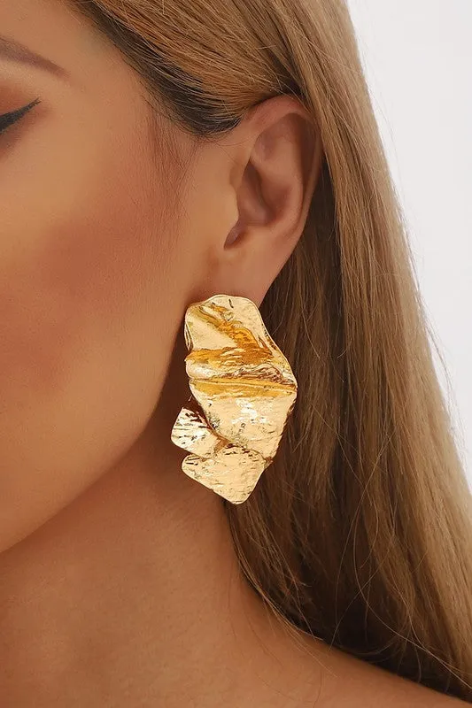 Bold Look Hammered Earrings