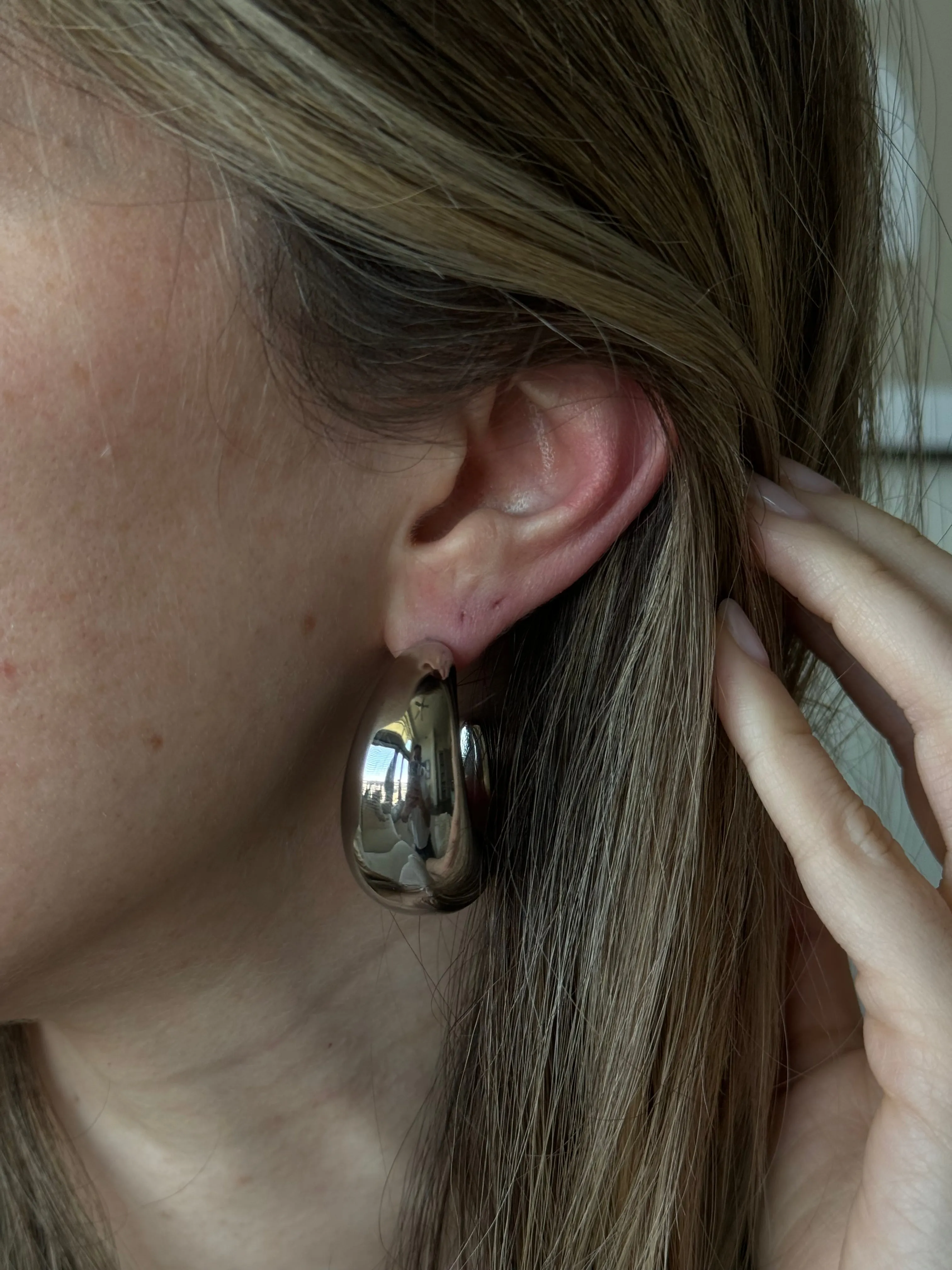 Bold Moon Silver Hoops
