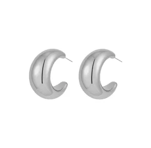 Bold Moon Silver Hoops