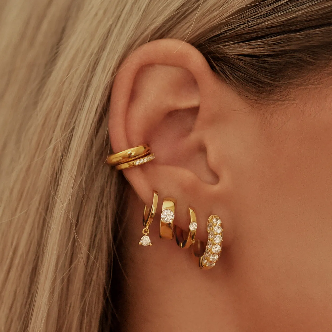 Bold Pave Hoop Earrings