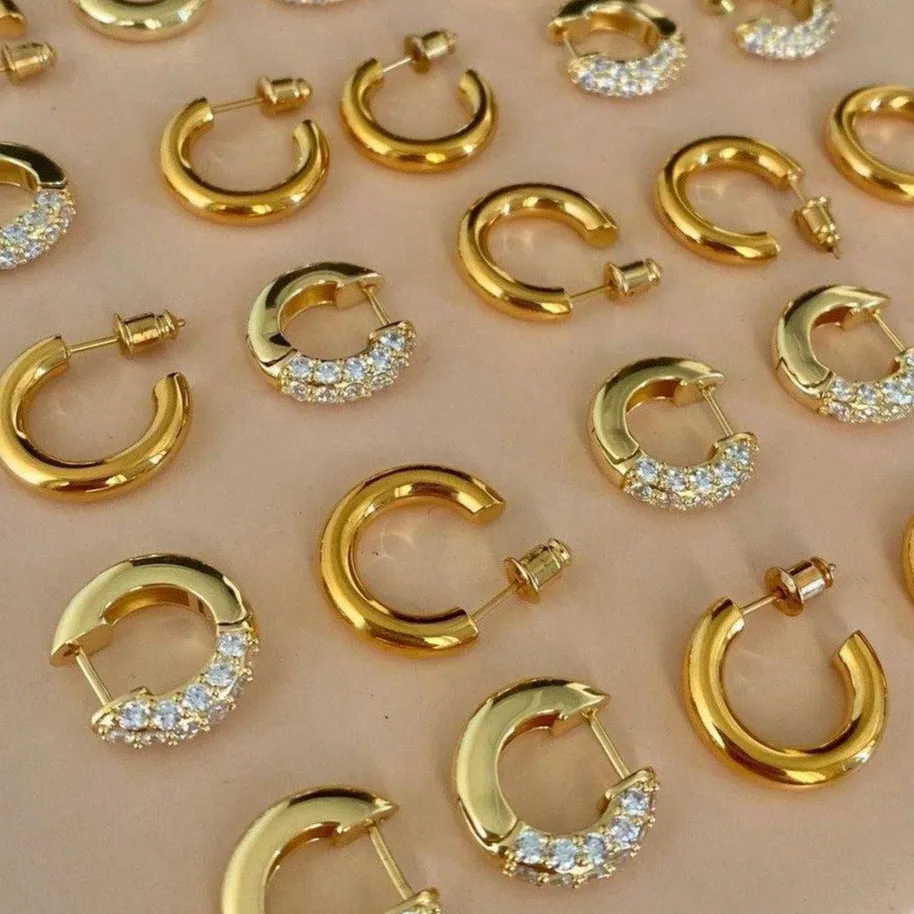 Bold Pave Hoop Earrings