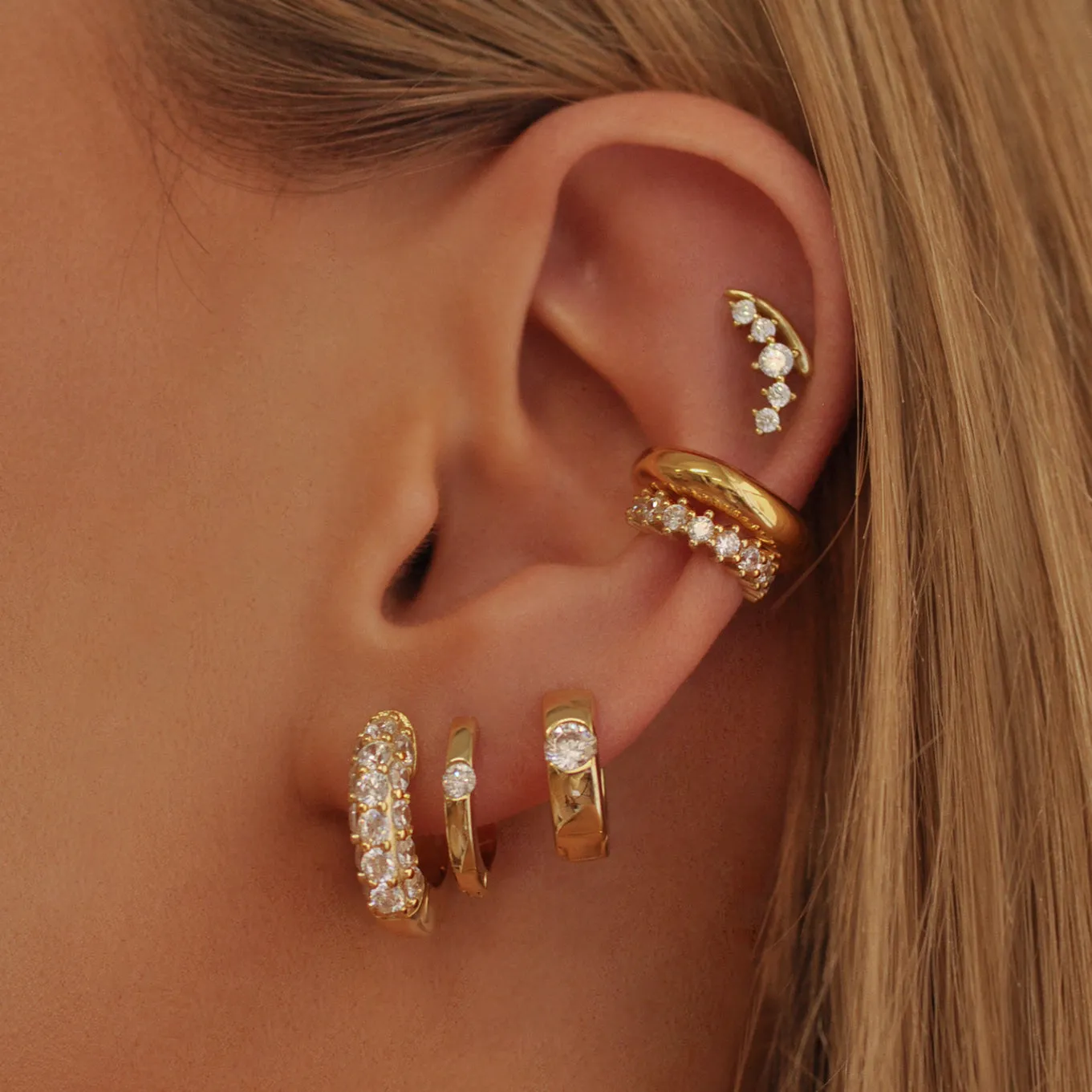 Bold Pave Hoop Earrings