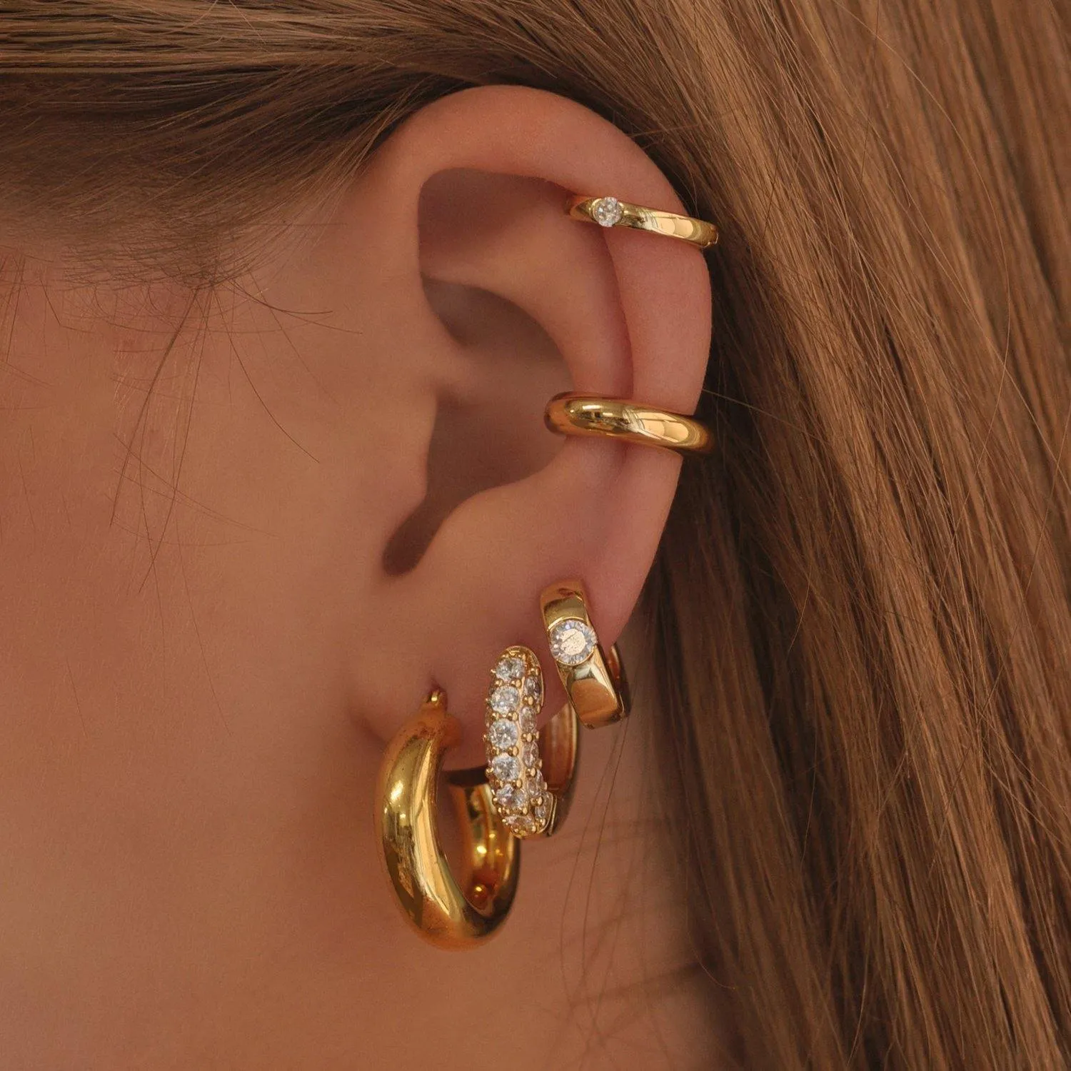 Bold Pave Hoop Earrings