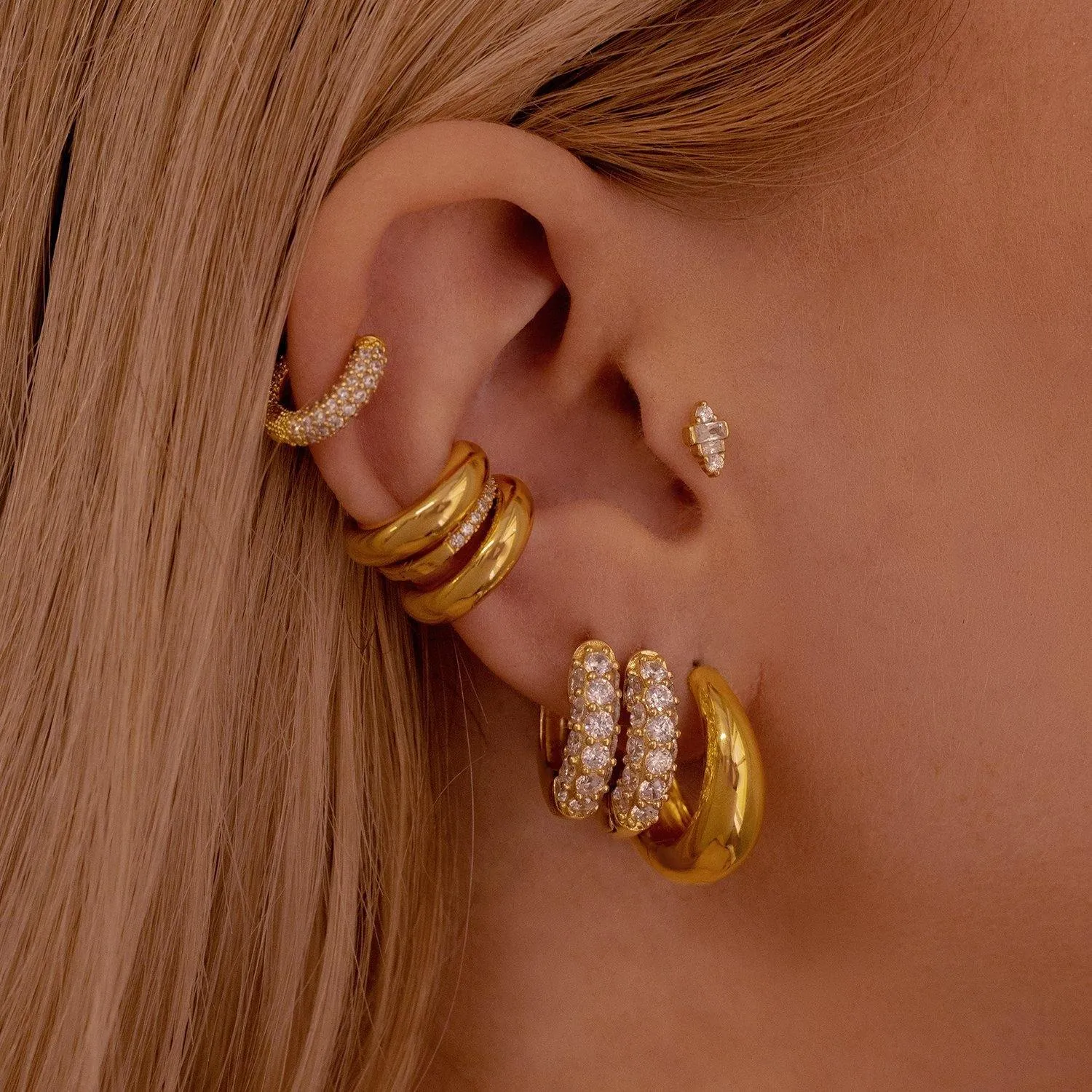 Bold Pave Hoop Earrings
