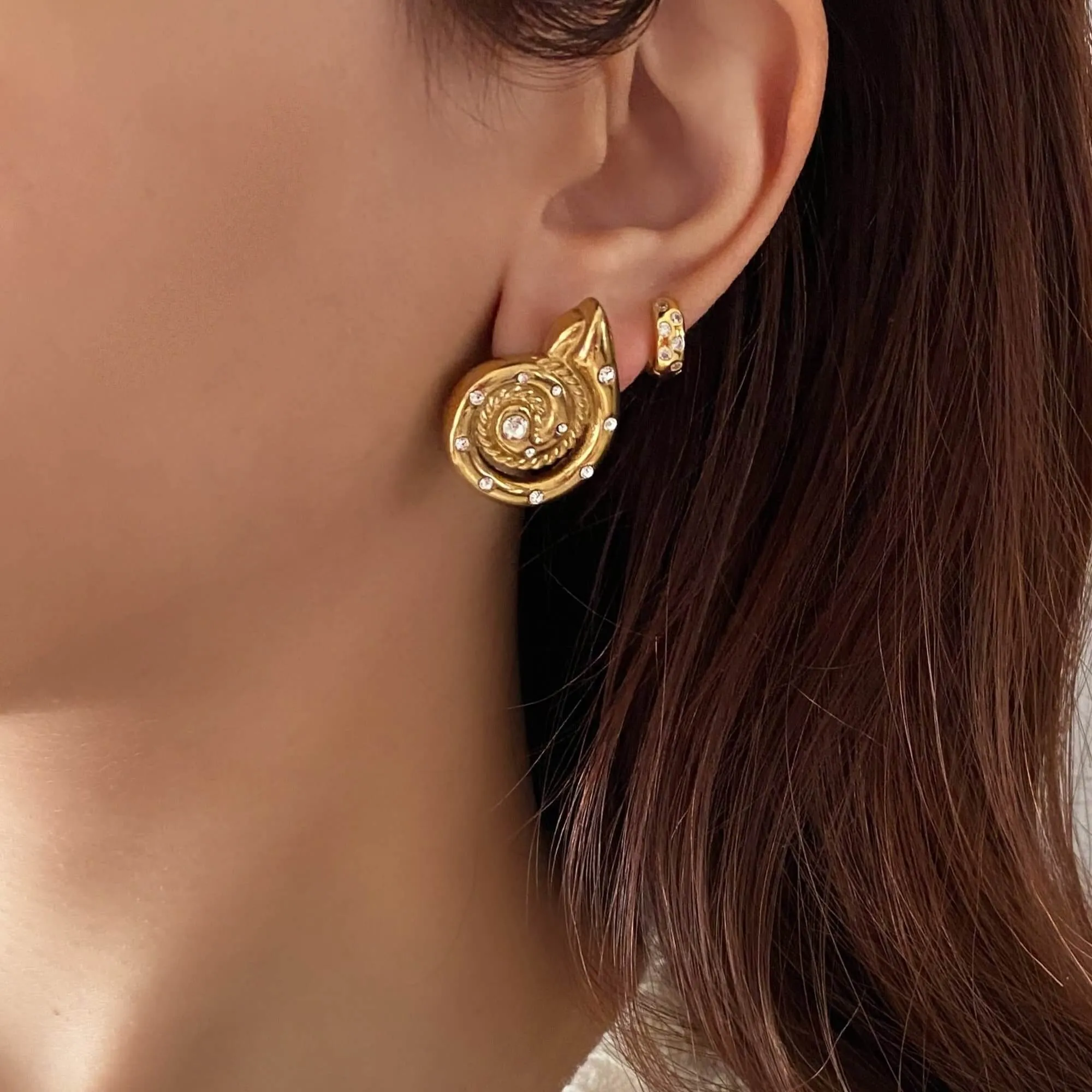 Bold Seashell Stud Earrings