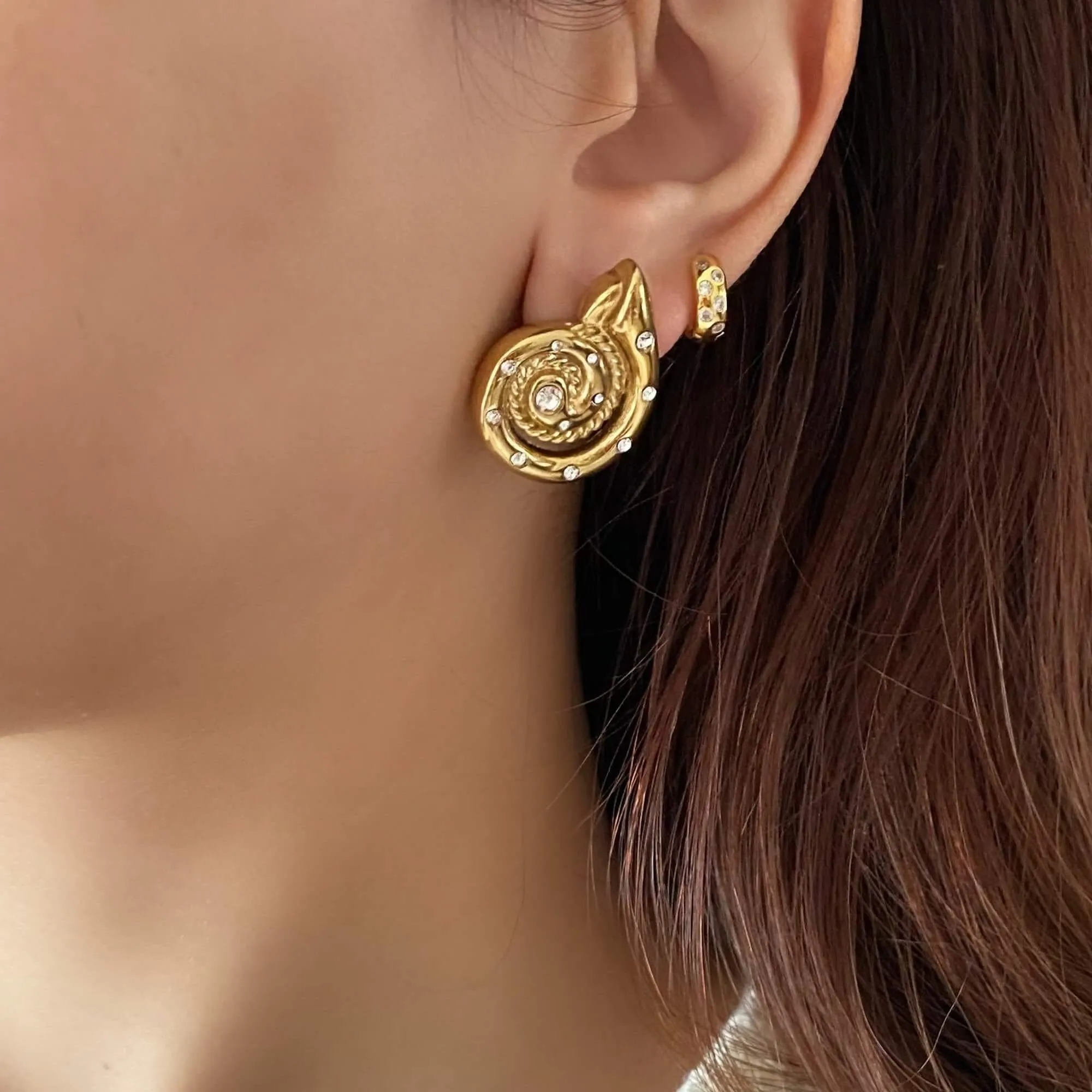 Bold Seashell Stud Earrings